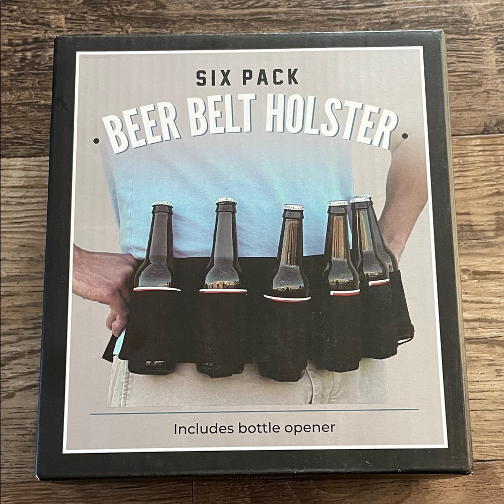 Black Beer Belt Holster with Bottle Opener